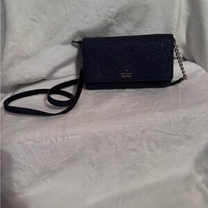 KATE SPADE Convertible Navy BlueGlitter Crossbody/Clutch Handbag